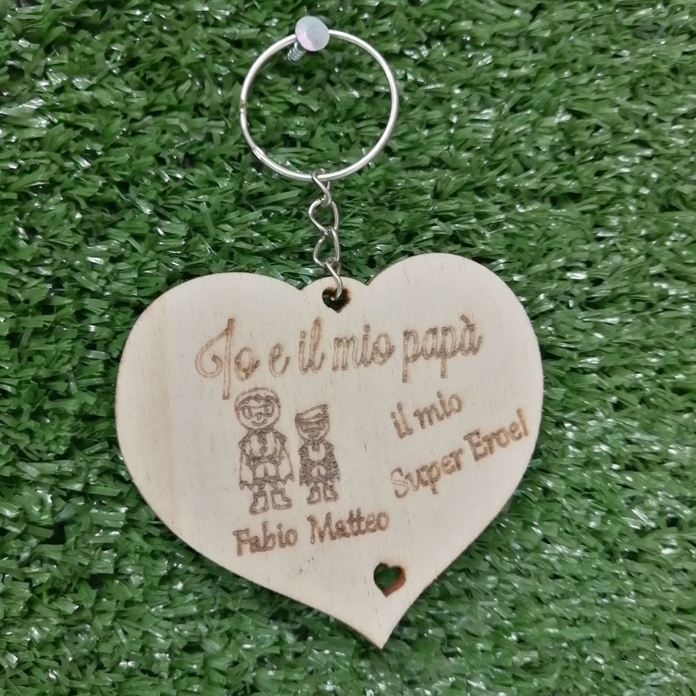 Portachiave in legno per "Il mio Papà"