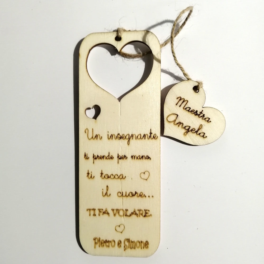 Segnalibro in legno per la Maestra