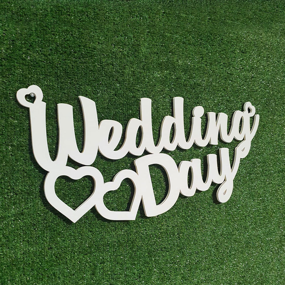 Scritta in Legno per Parete "Wedding Day"