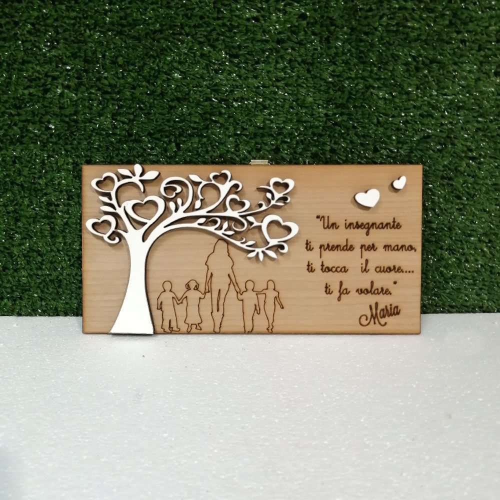 Targhetta per la Maestra in Legno