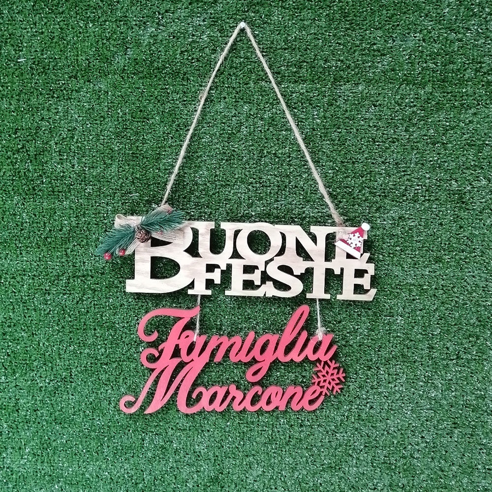 Scritta da Parete in Legno "Buone Feste"