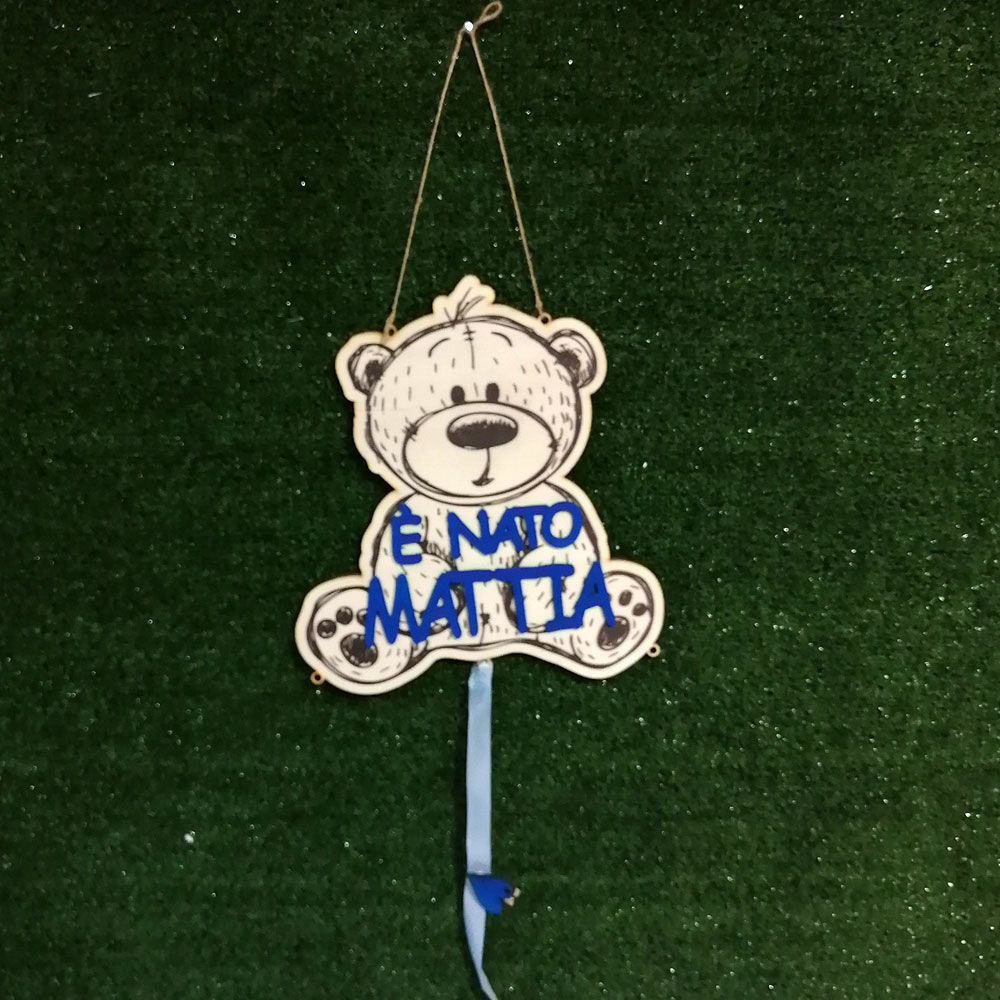 Dietro Porta Nascita Personalizzato in Legno