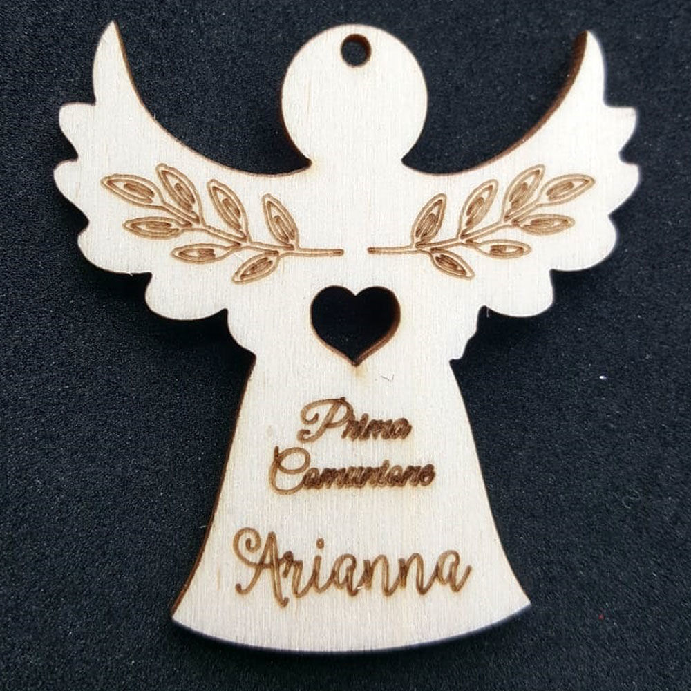 Angeli in Legno per la tua Prima Comunione con Incisione