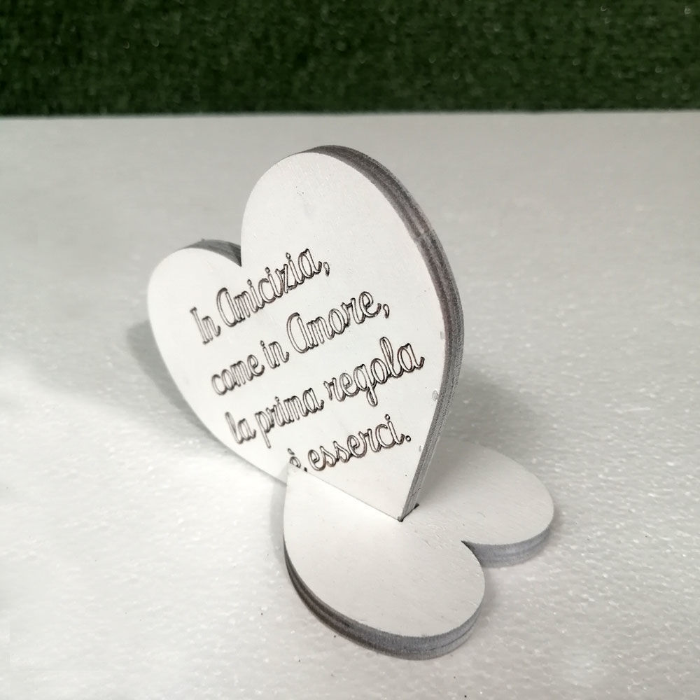 Cuore in Legno con Dedica per l'amicizia