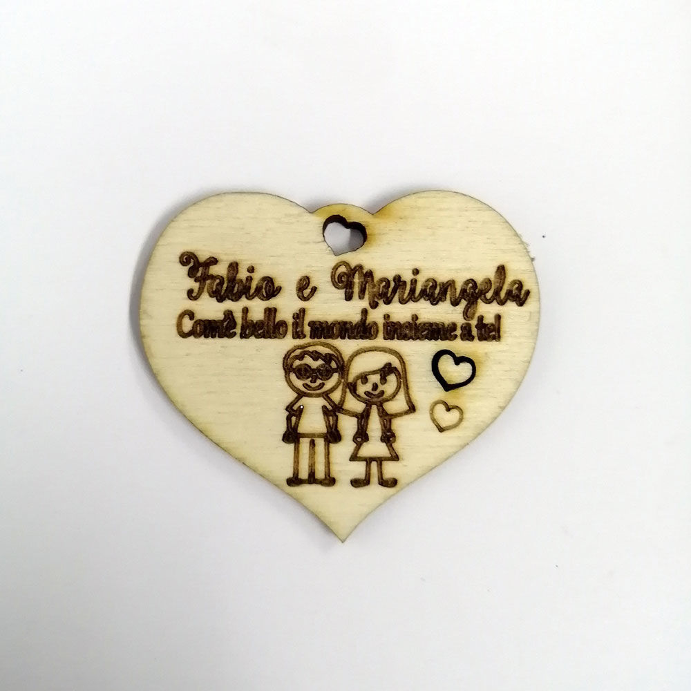 Cuore in Legno con Dedica d'Amore