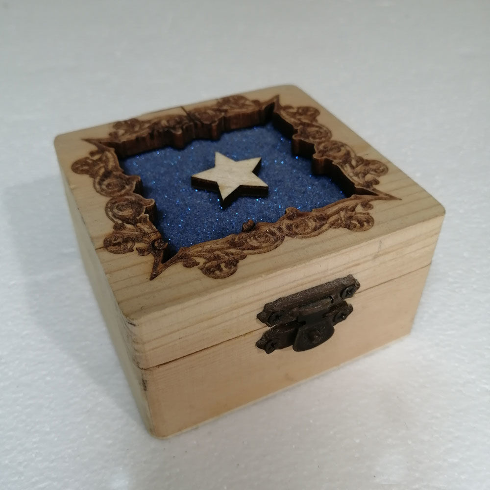 Cofanetto in Legno con Crepla colorata