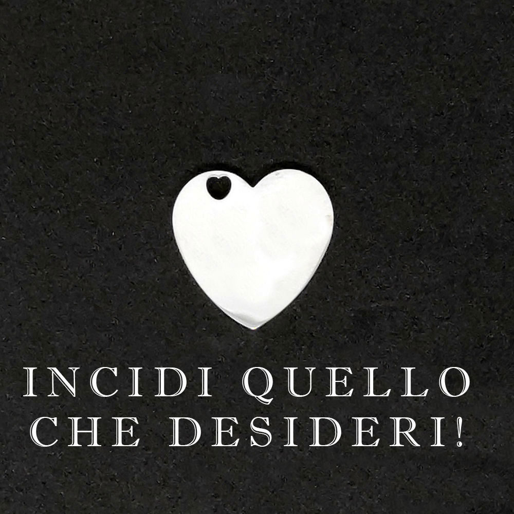 Ciondolo in Acciaio a forma di Cuore con Incisione Personalizzata