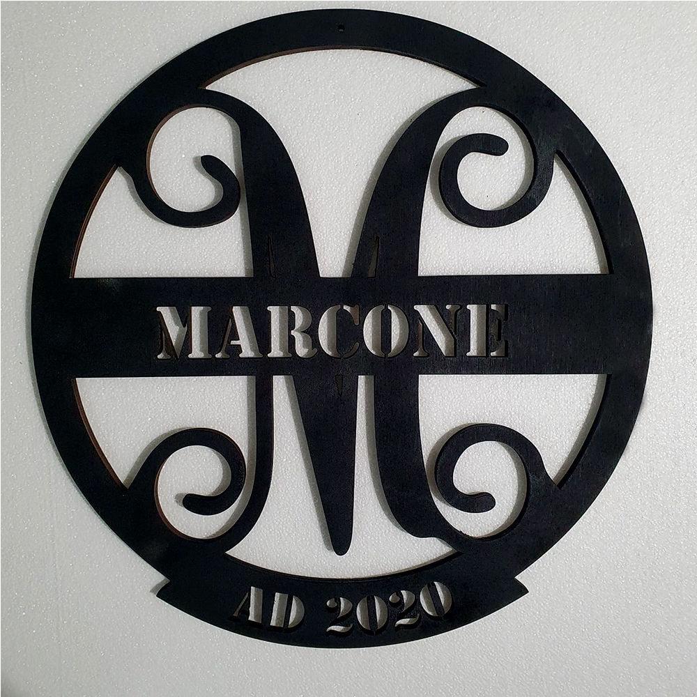 Monogramma in Legno a forma di Cerchio
