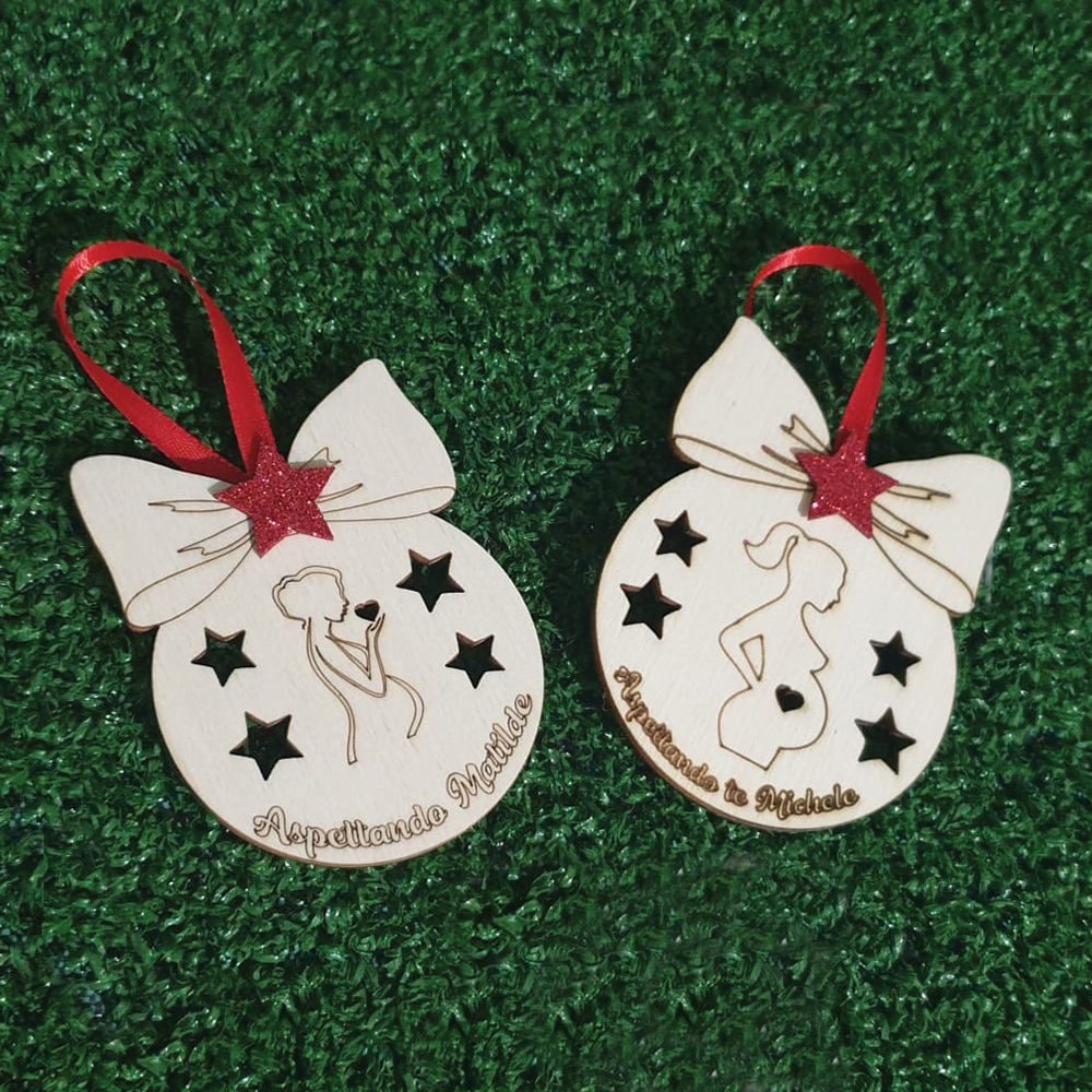 Pallina di Natale in Legno per attesa personalizzata