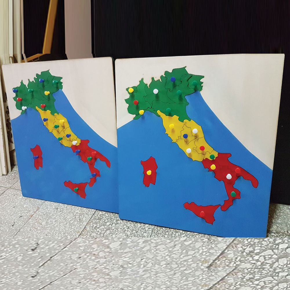 Mappa delle Regioni italiane in Legno
