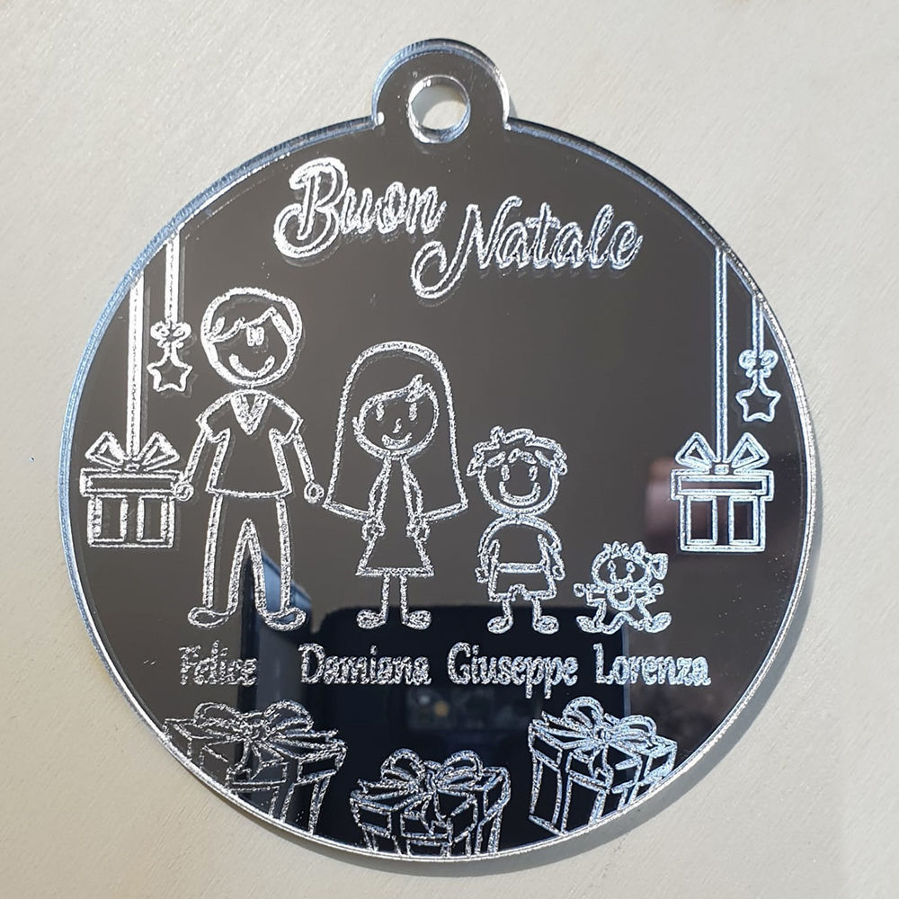 Pallina Natalizia in Plexiglass con Incisione Personalizzata