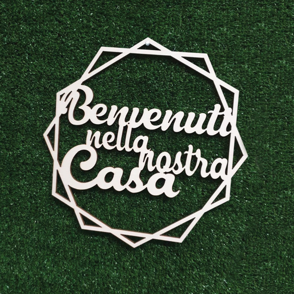 Dietro Porta in Legno "Benvenuti..."