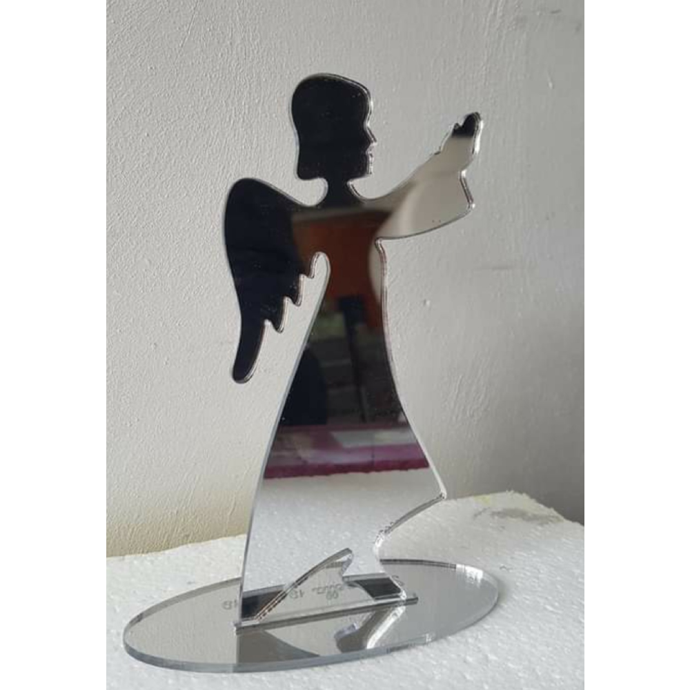 Angelo in Plexiglass Argento