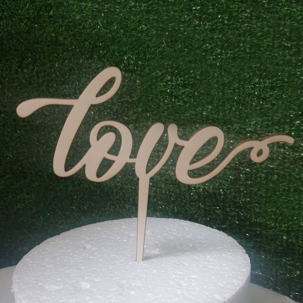Cake Topper in Legno con Scritta 