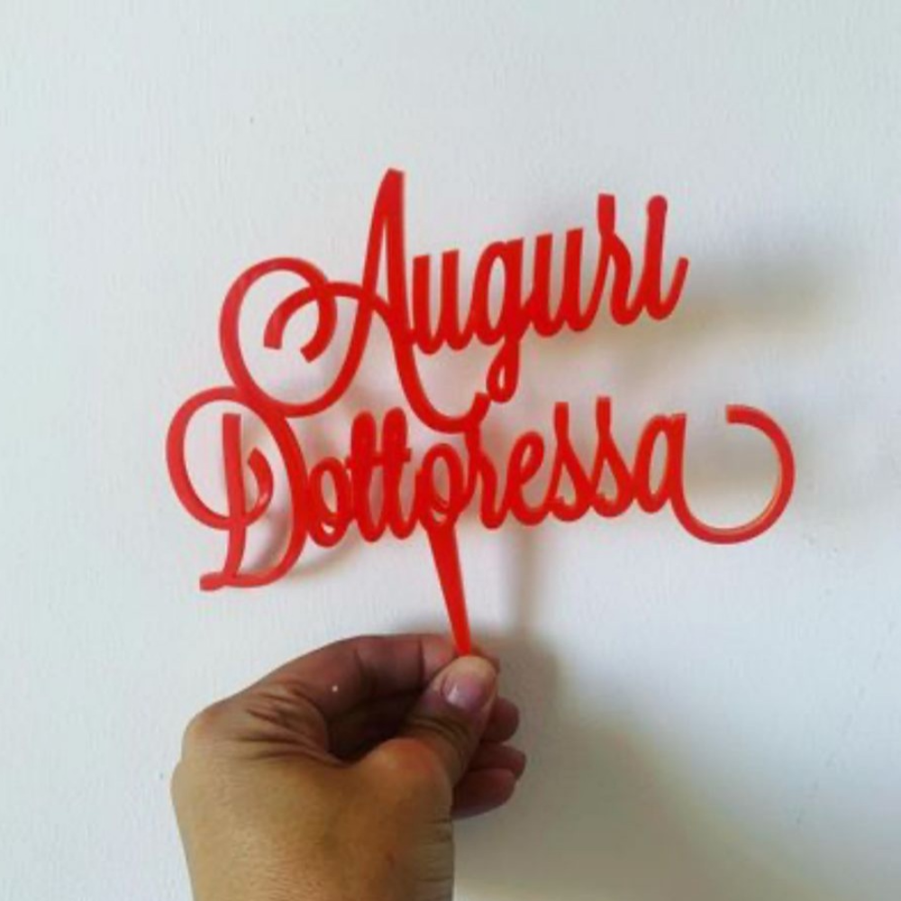 Cake Topper in Plexiglass per Laurea