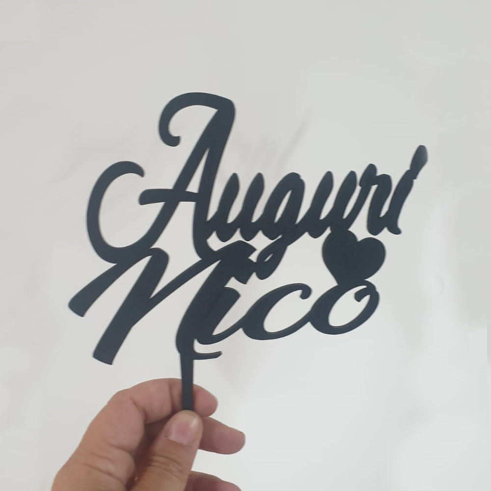 Cake Topper in Legno colorato Personalizzato