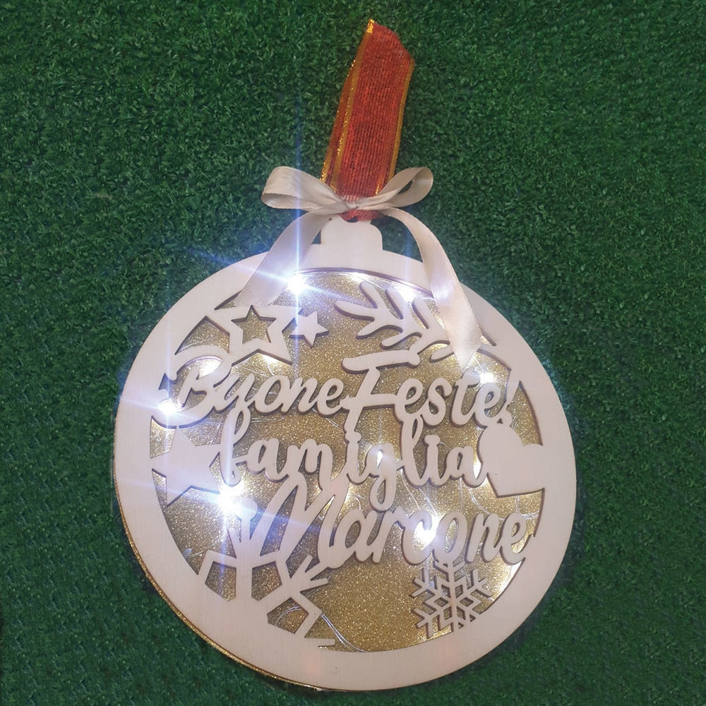 Dietro Porta Natalizio in Legno Personalizzato Colorato