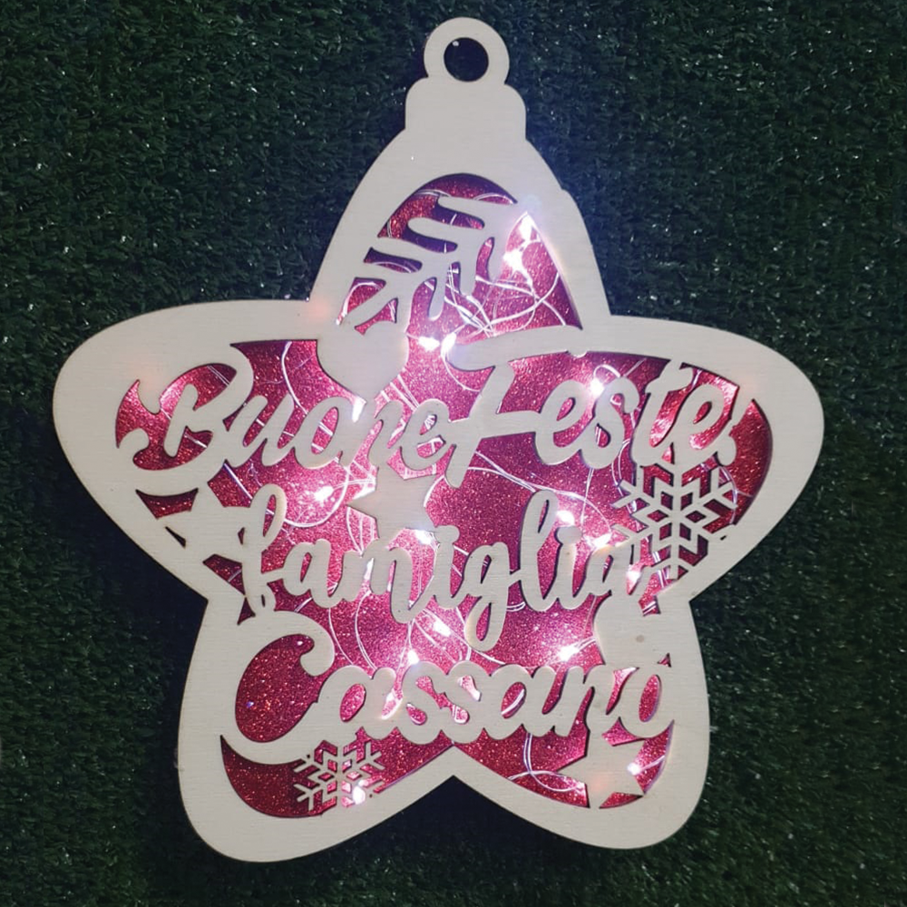 Dietro Porta Natalizio in Legno Personalizzato Colorato