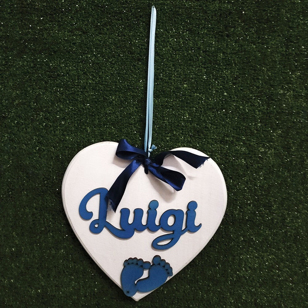Dietroporta Nascita in Legno a forma di cuore