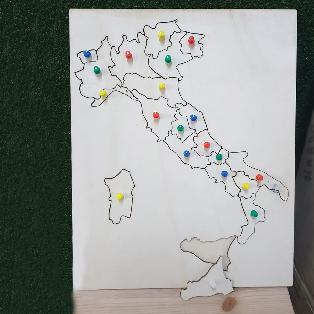 Mappa delle Regioni italiane in Legno