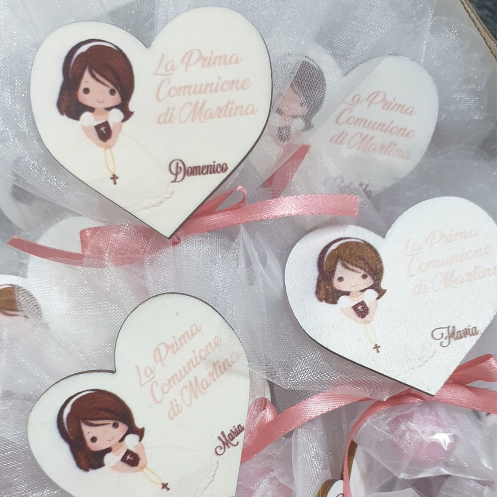 Portachiavi in legno personalizzato con stampa UV a forma di cuore