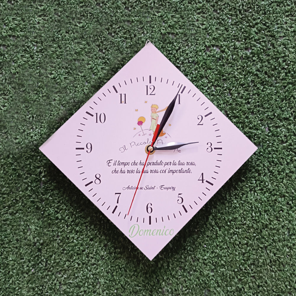 Orologio Quadrato a Parete in Legno con stampa UV