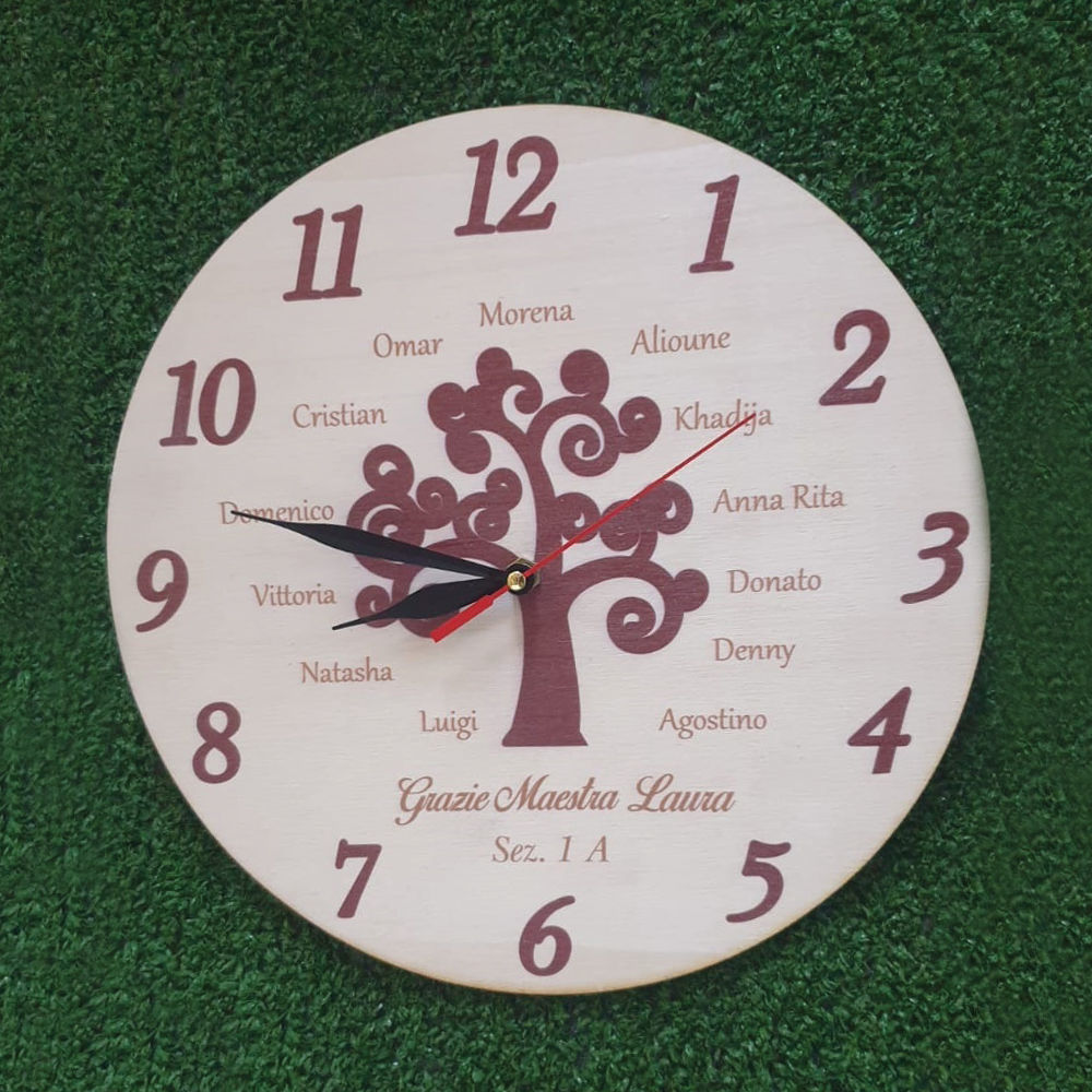 Orologio a Parete in Legno con stampa UV personalizzata