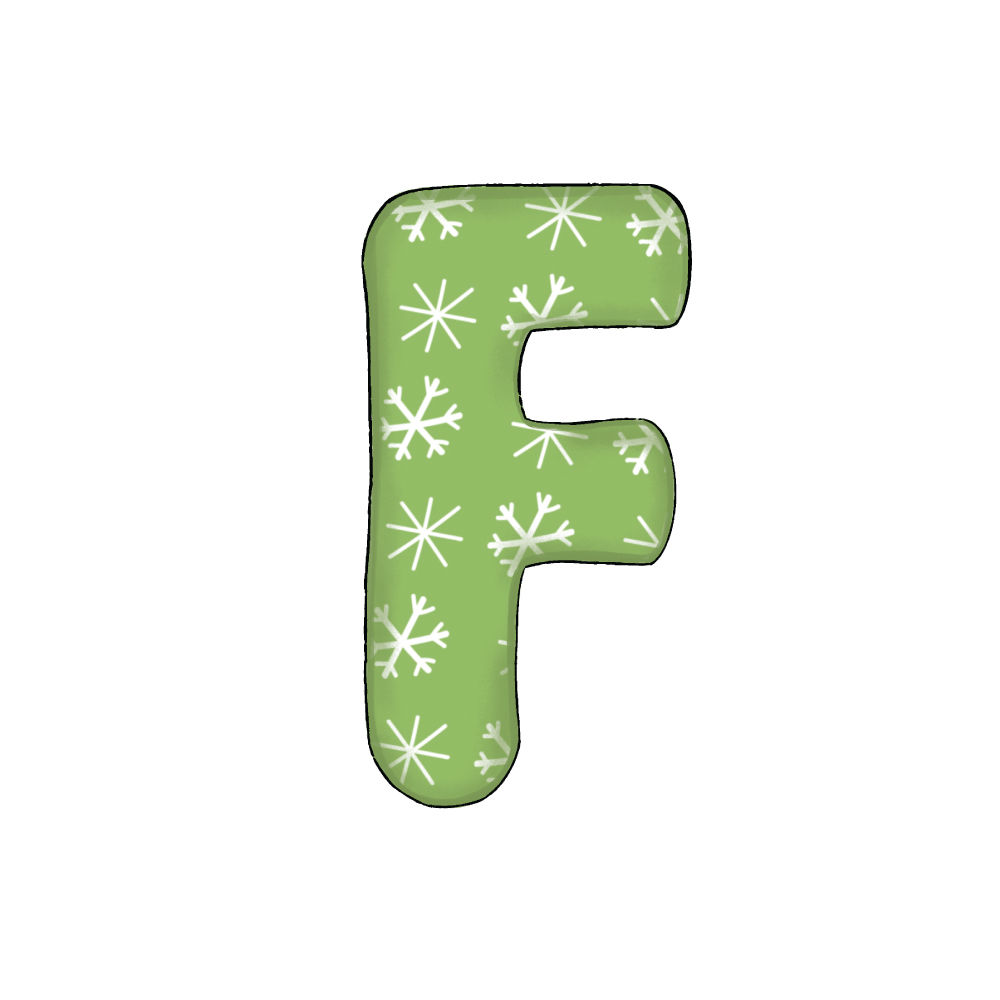Lettera F Effetto Green Snowflake