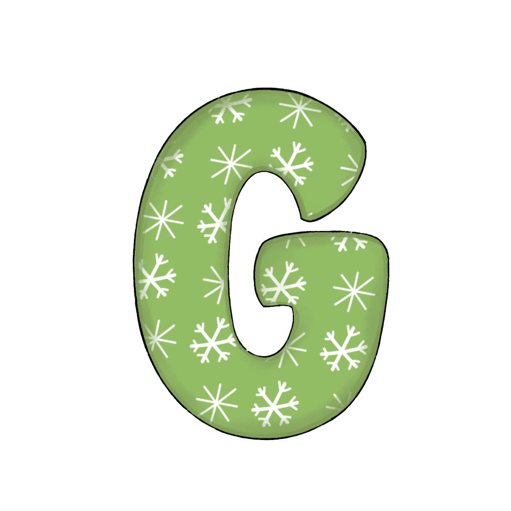Lettera G Effetto Green Snowflake