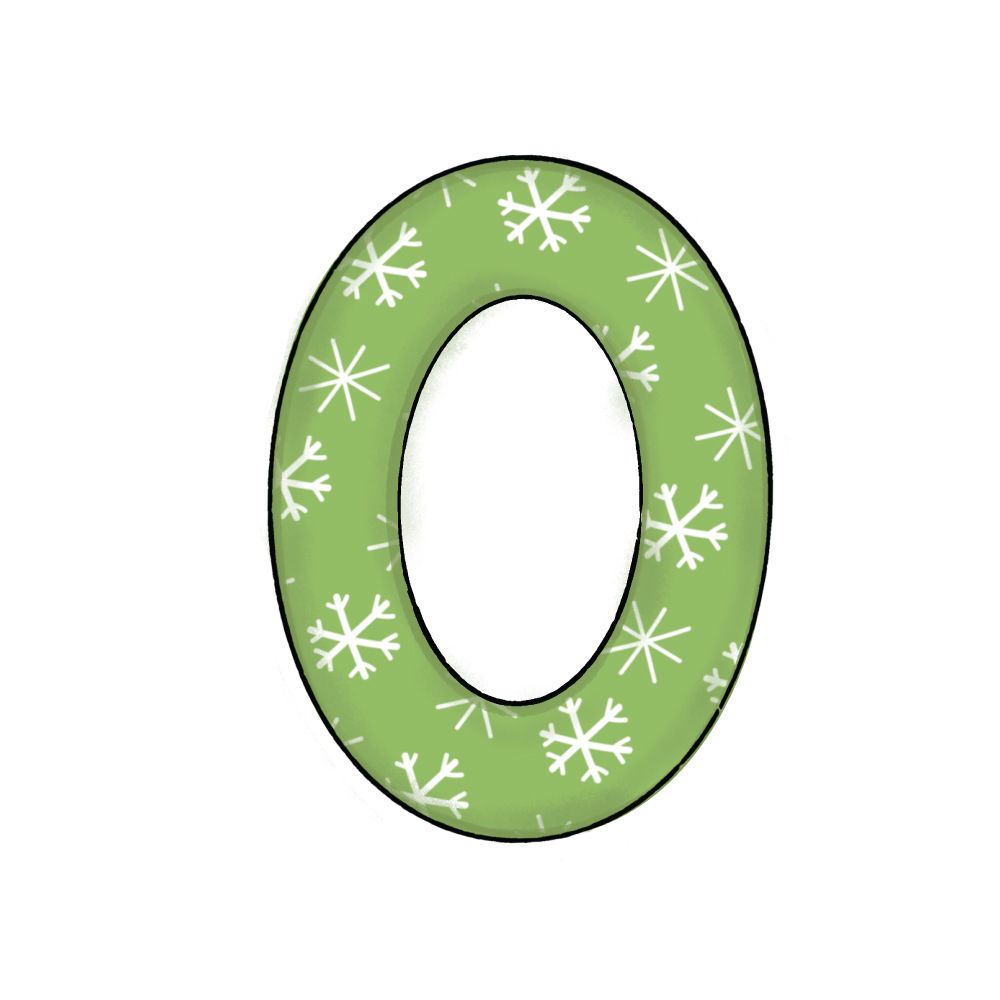 Lettera O Effetto Green Snowflake