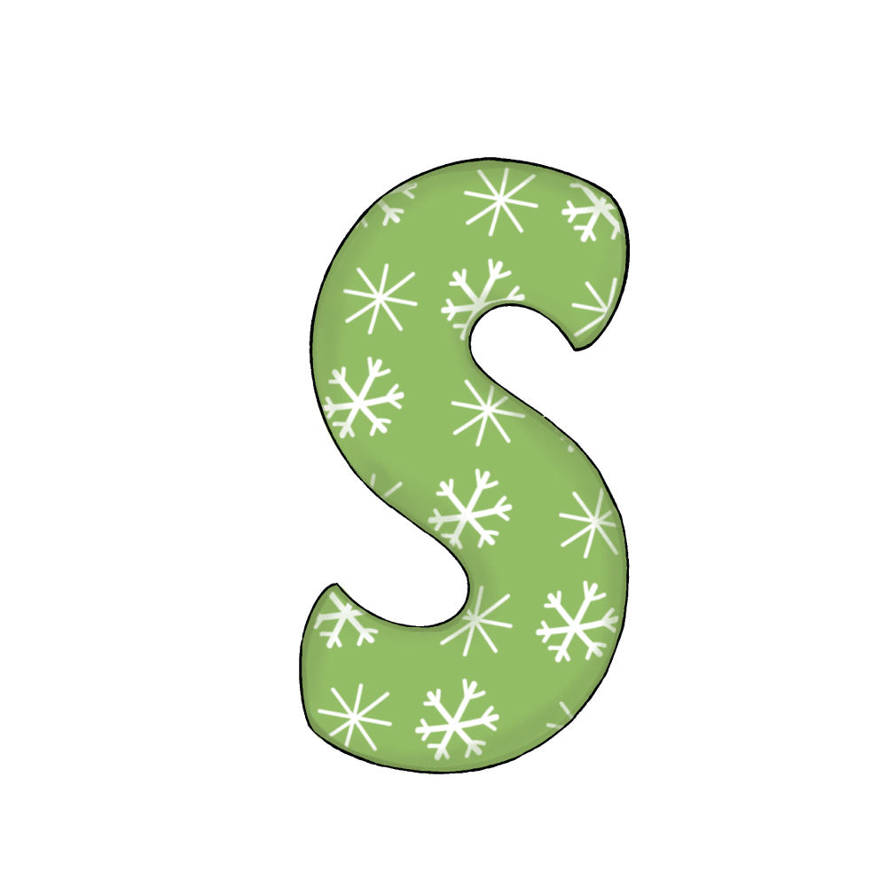 Lettera S Effetto Green Snowflake