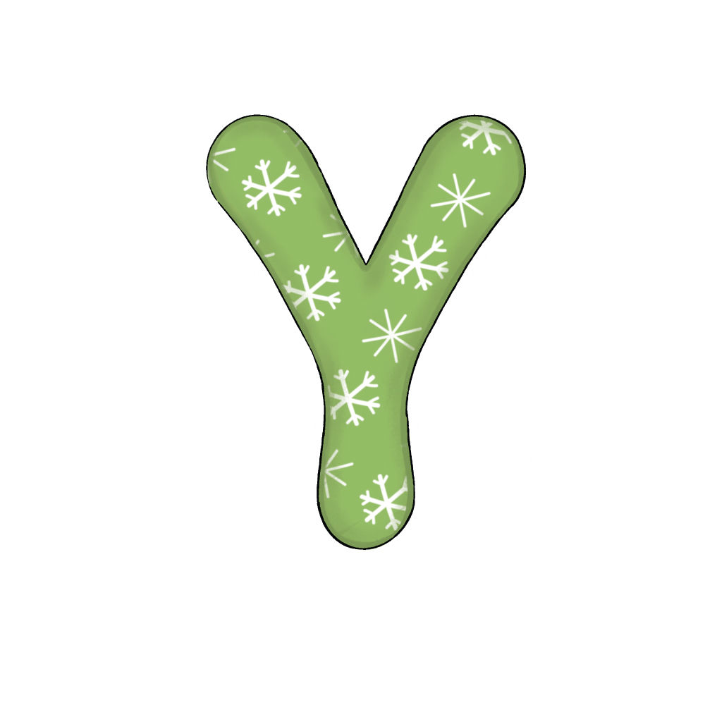 Lettera Y Effetto Green Snowflake