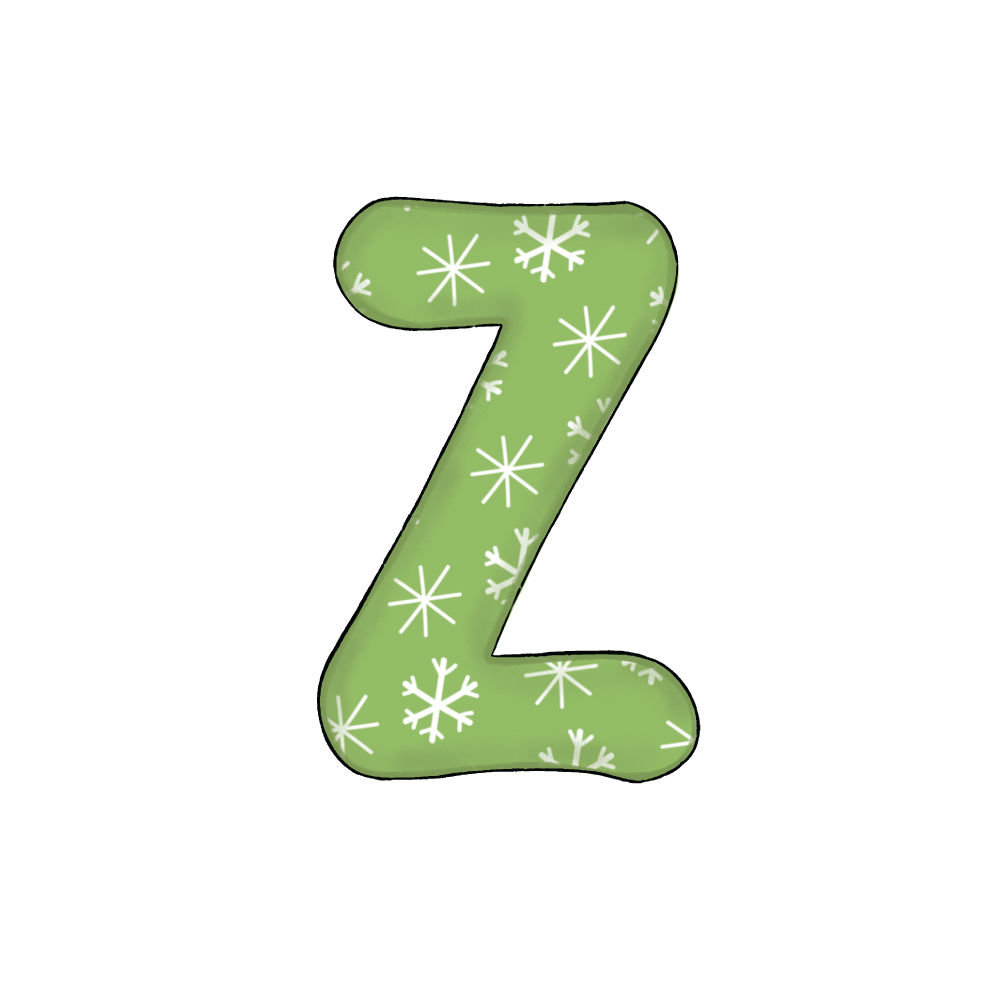 Lettera Z Effetto Green Snowflake