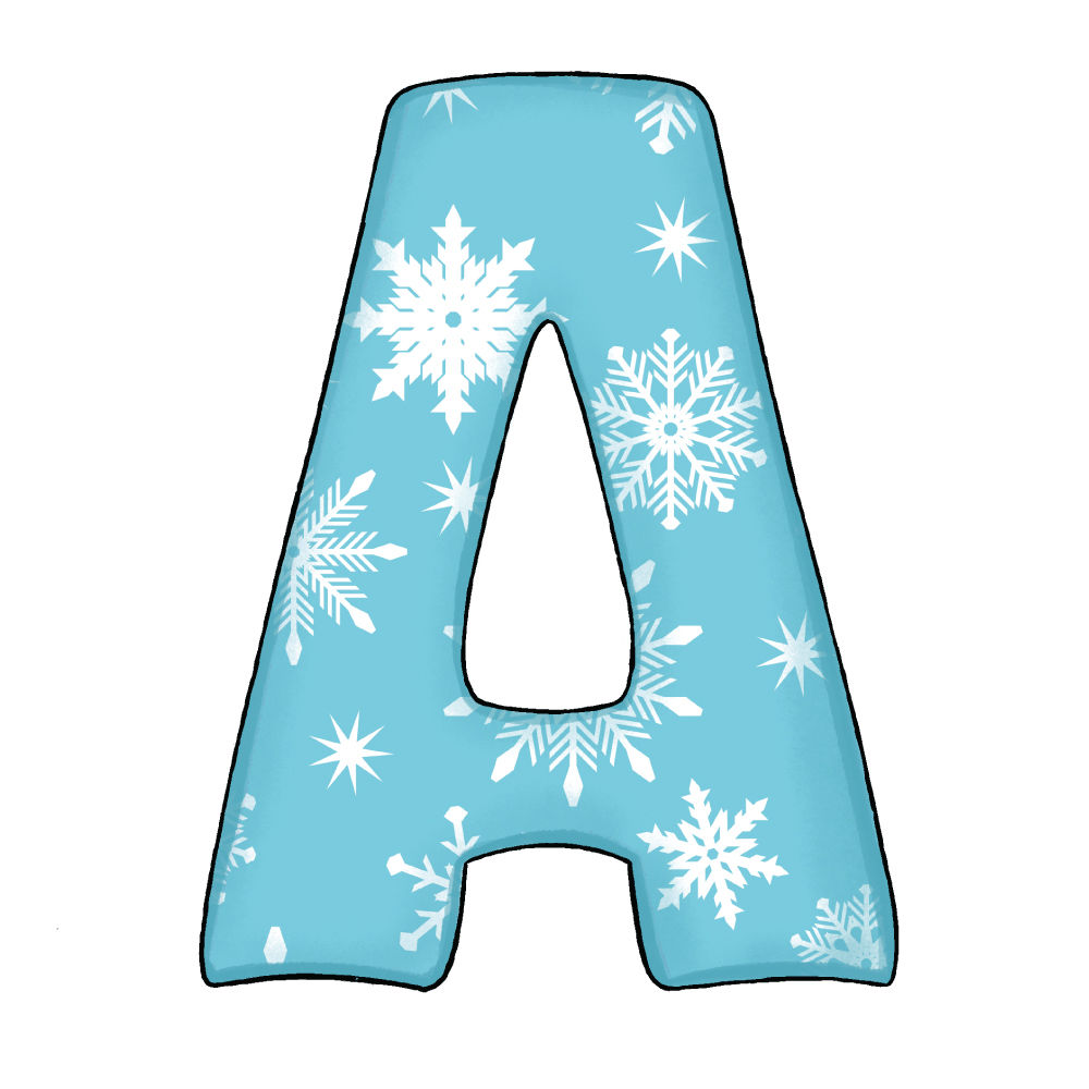 Lettera A Effetto Blue Snowflake