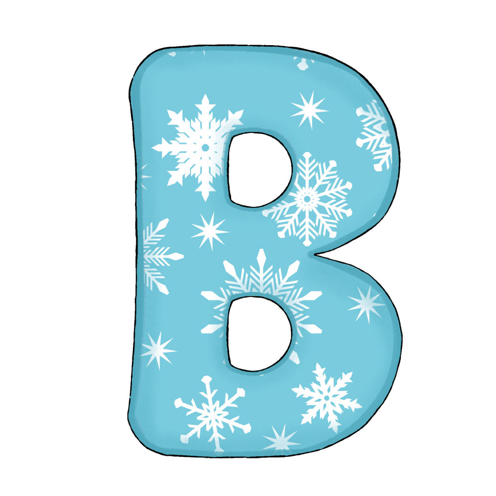 Lettera B Effetto Blue Snowflake