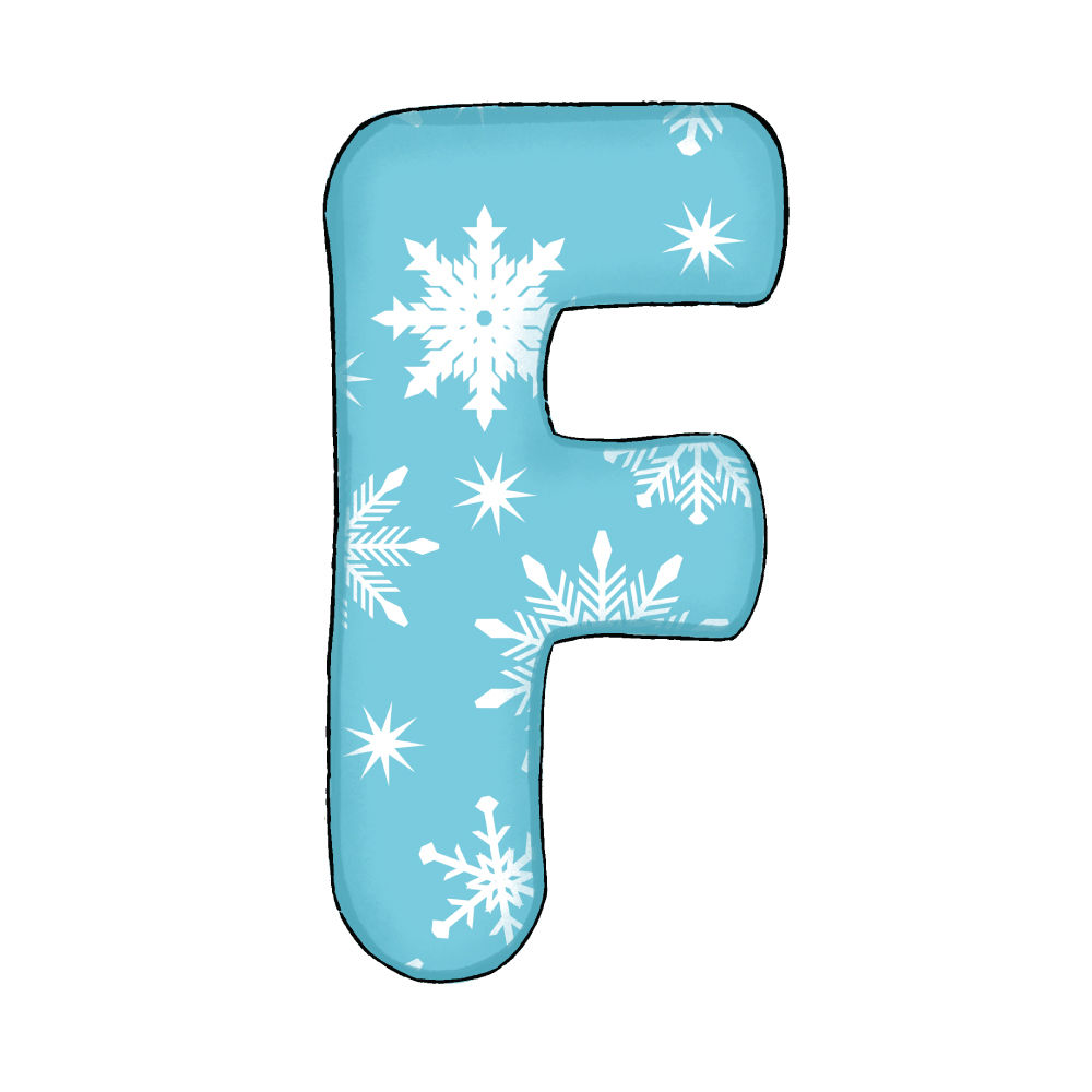 Lettera F Effetto Blue Snowflake