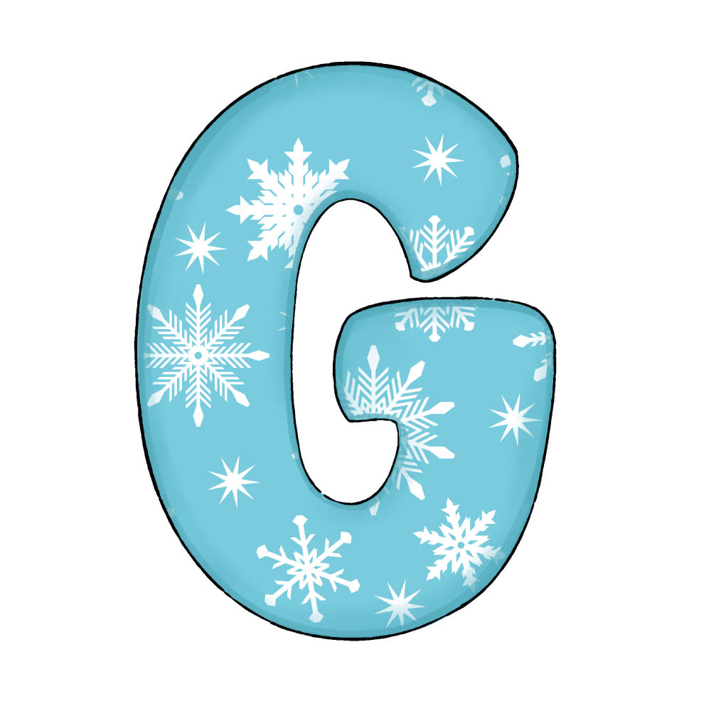 Lettera G Effetto Blue Snowflake
