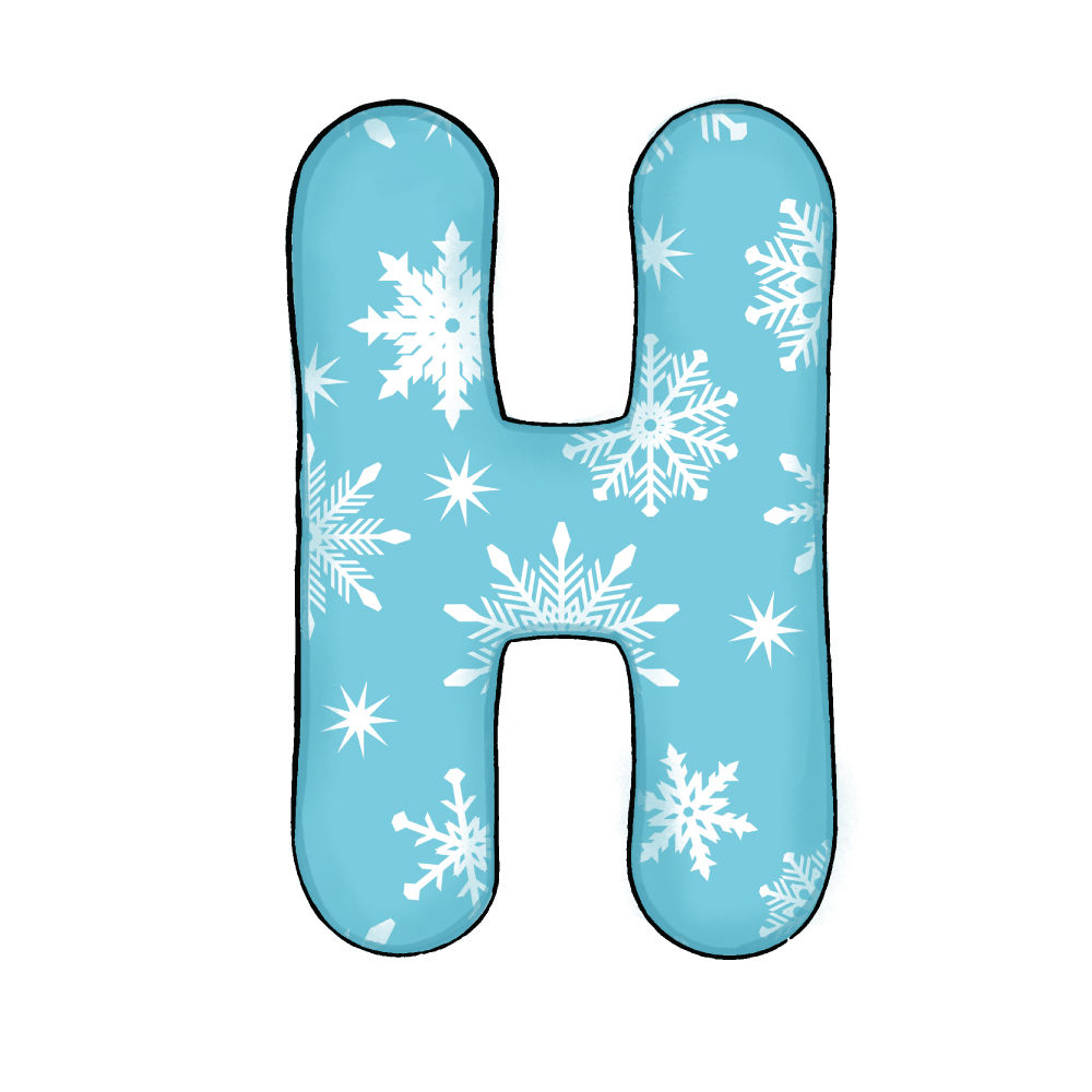 Lettera H Effetto Blue Snowflake