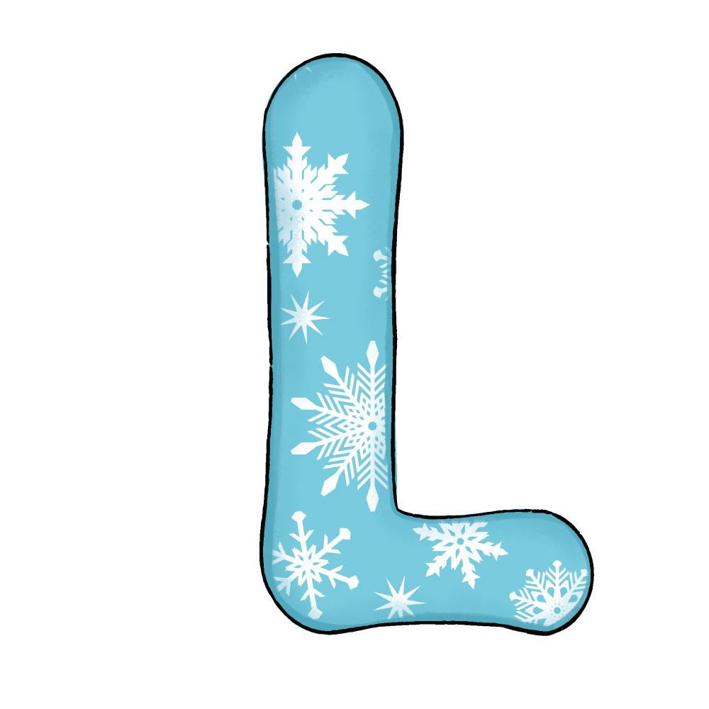 Lettera L Effetto Blue Snowflake