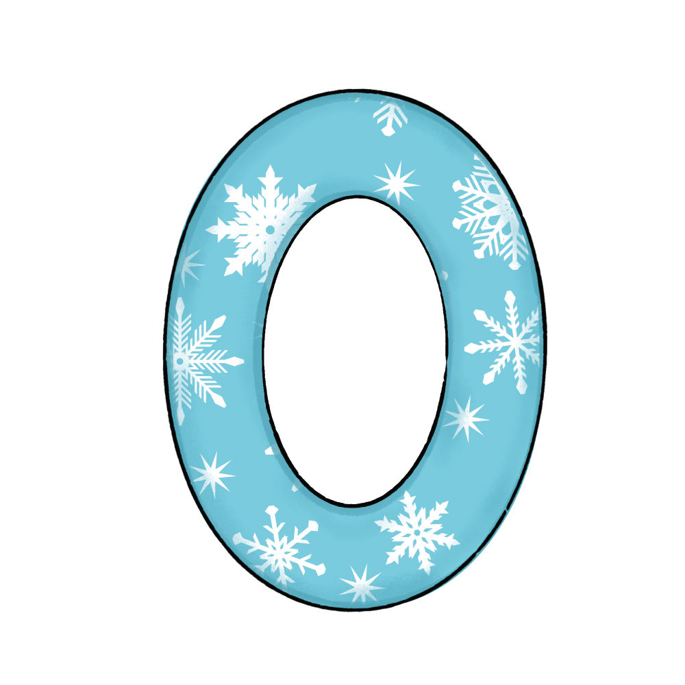 Lettera O Effetto Blue Snowflake