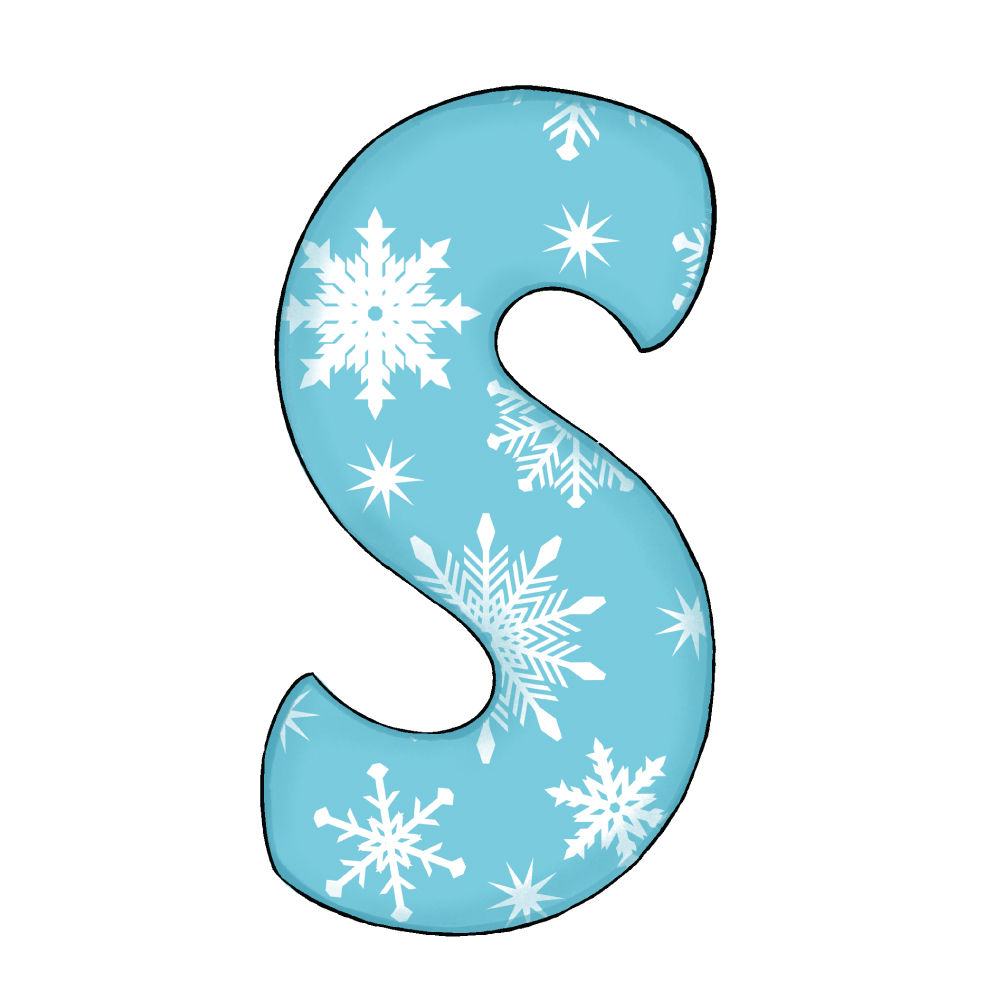 Lettera S Effetto Blue Snowflake