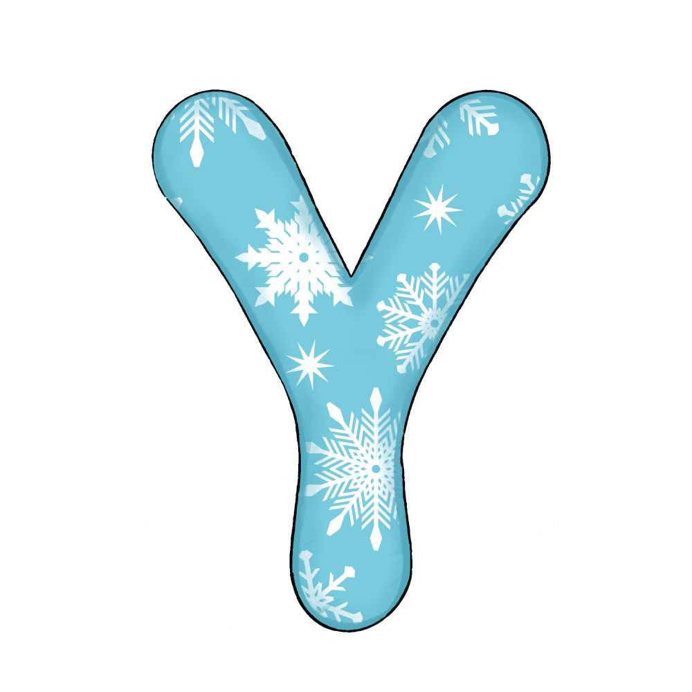 Lettera Y Effetto Blue Snowflake