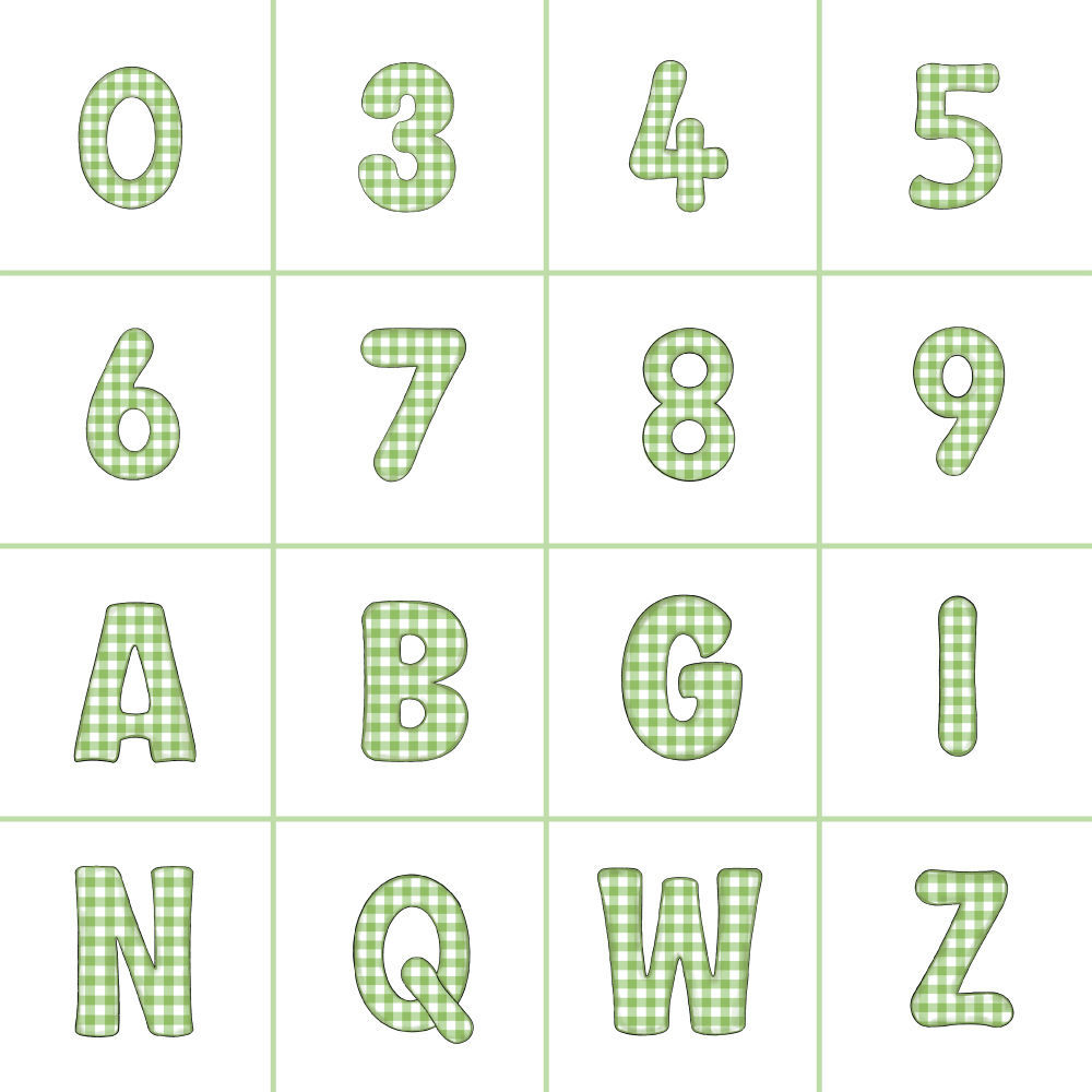 Numeri e Lettere in Polifoam Tema Natalizio Effetto Green Check