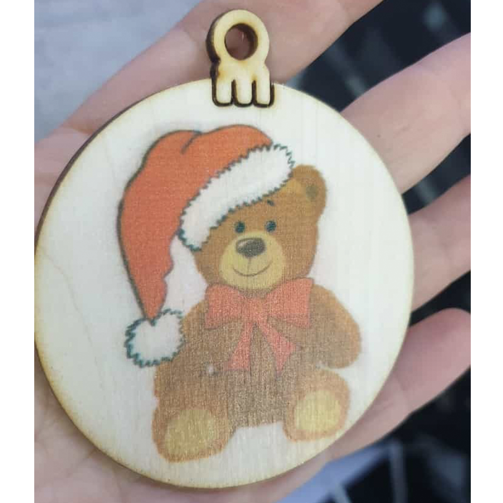 Pallina Natalizia in Legno con stampa UV
