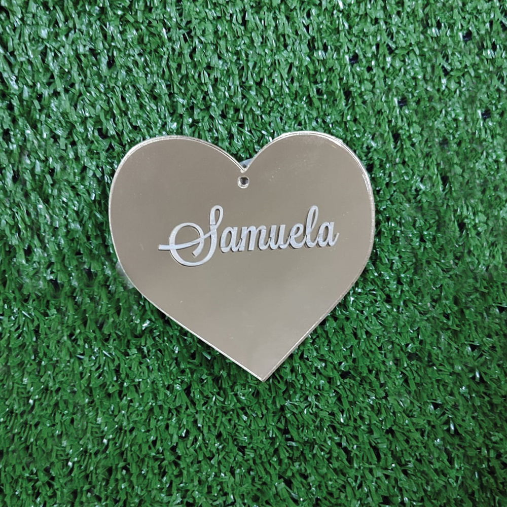 Cuore in Plexiglass con incisione Personalizzata Embossing