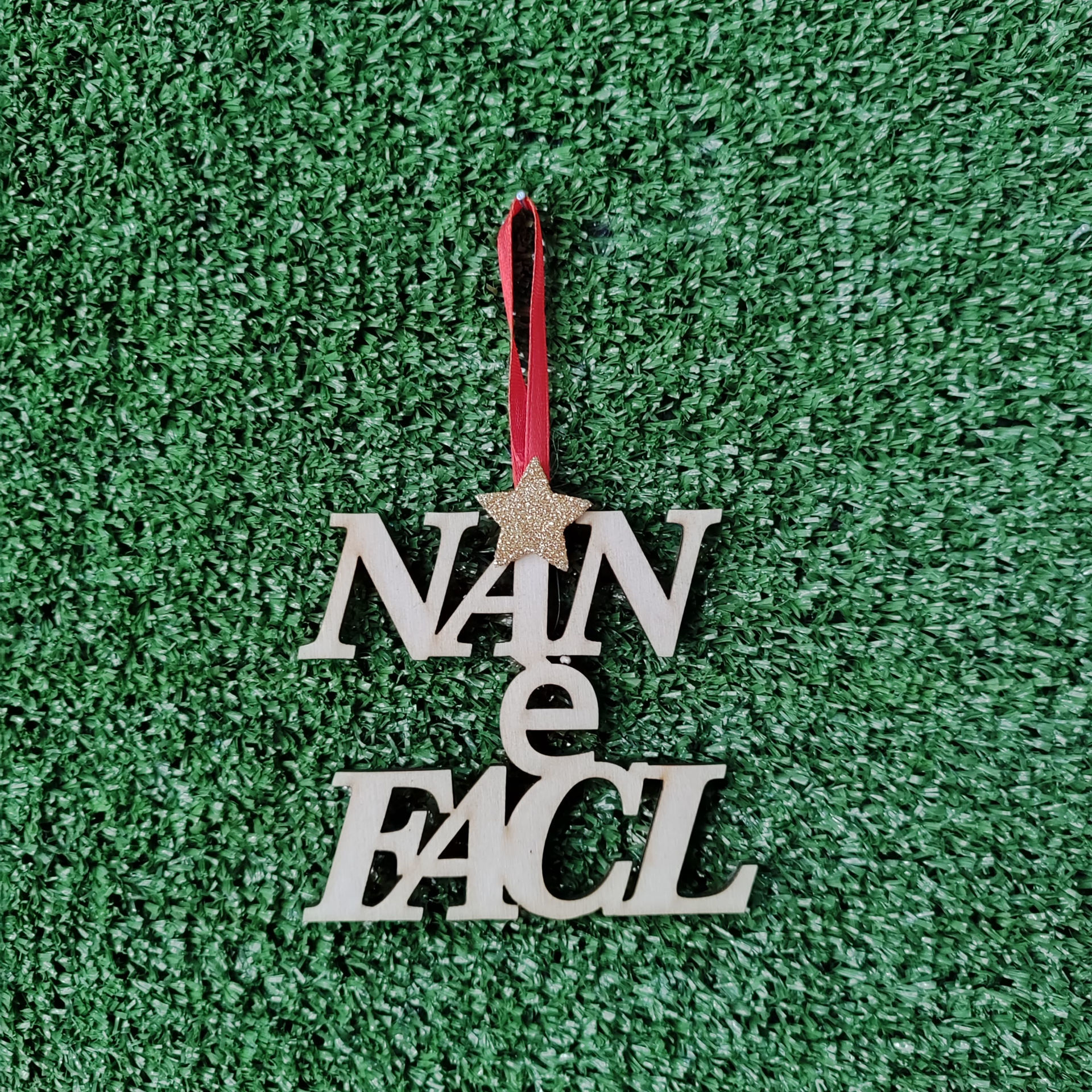 Decorazione Natalizia in Legno "NAN È FACL"