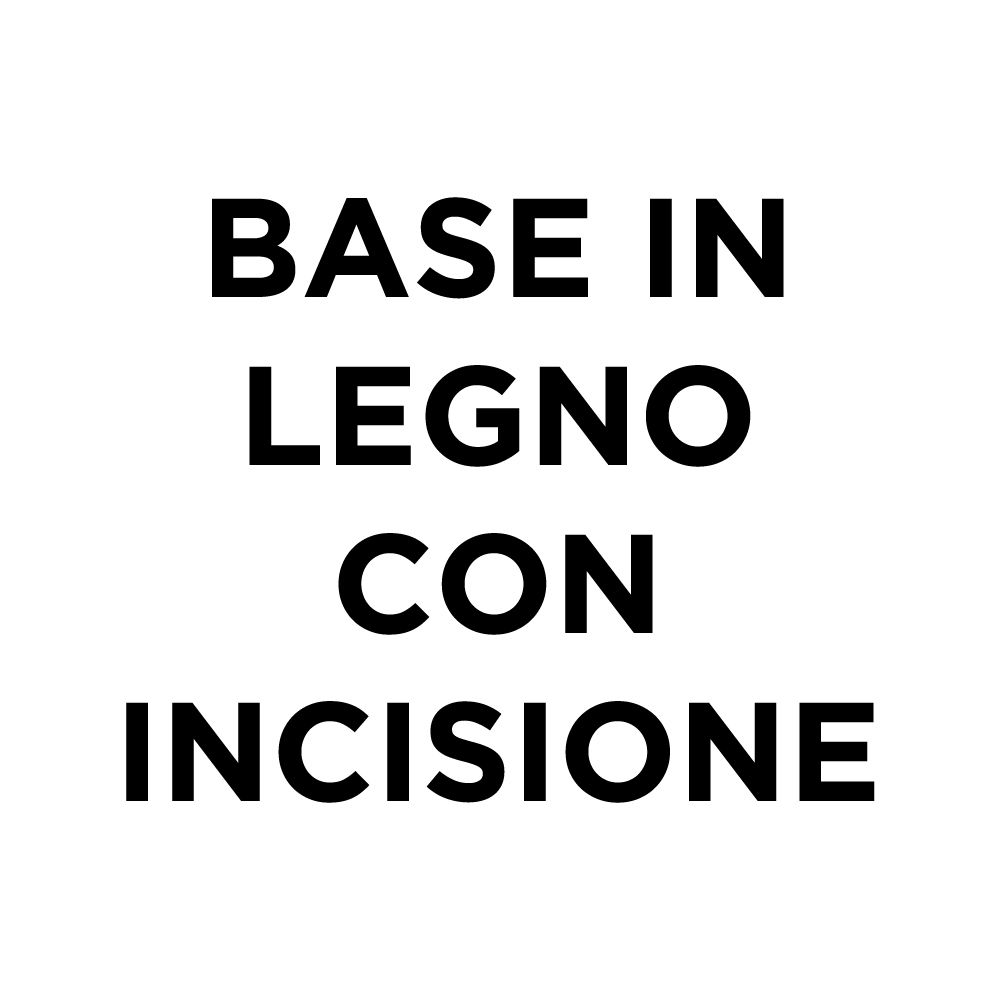 Base in legno con incisione
