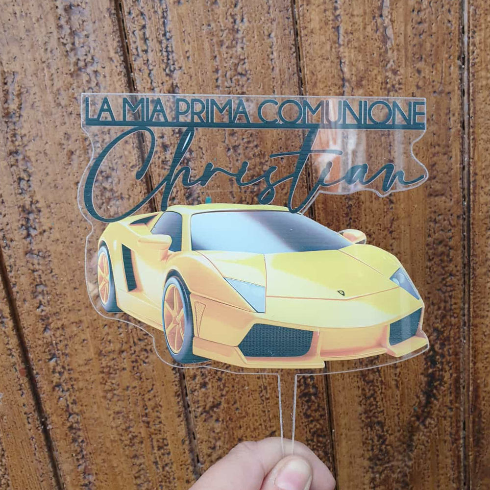 Cake Topper in Plexiglass Trasparente Personalizzato