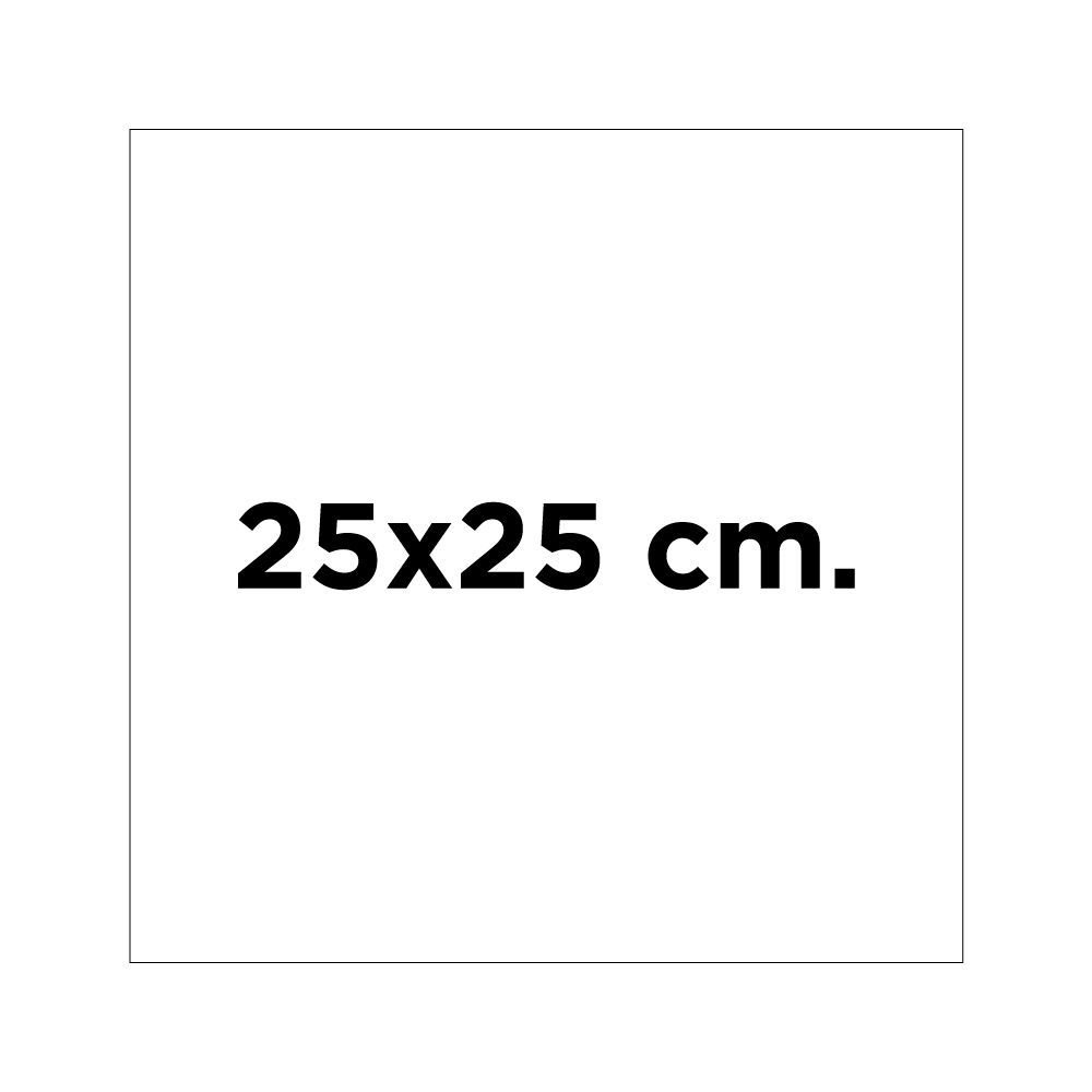 25x25 cm.