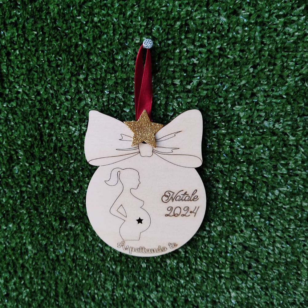 Pallina di Natale in Legno per attesa personalizzata